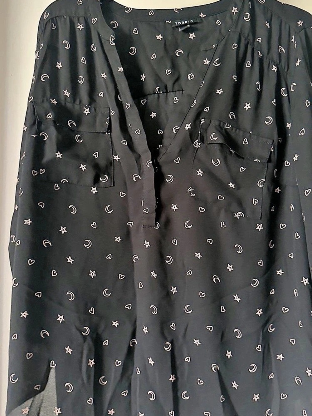 TORRID Women's Geometric Blouse in Black & Pink Size 0